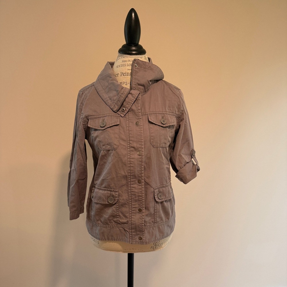 Rubbish Women's Grayish Brown 3/4 Sleeve Utility Coat/Blouse Size L